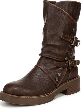 Women's Brown Venice Calf High With Faux Leather Upper Round Toe Boots